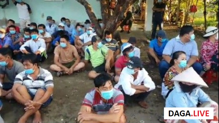 Các đối tượng bị tạm giữ tại hiện trường