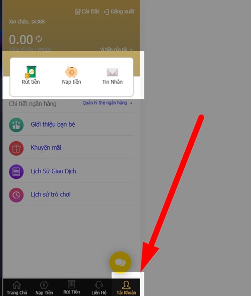 Rút tiền đá gà sv388